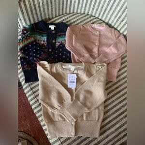 J. Crew Girls Crewcuts Like New NWT Sweater Cardigans XXS Size 2 and 3 Toddler